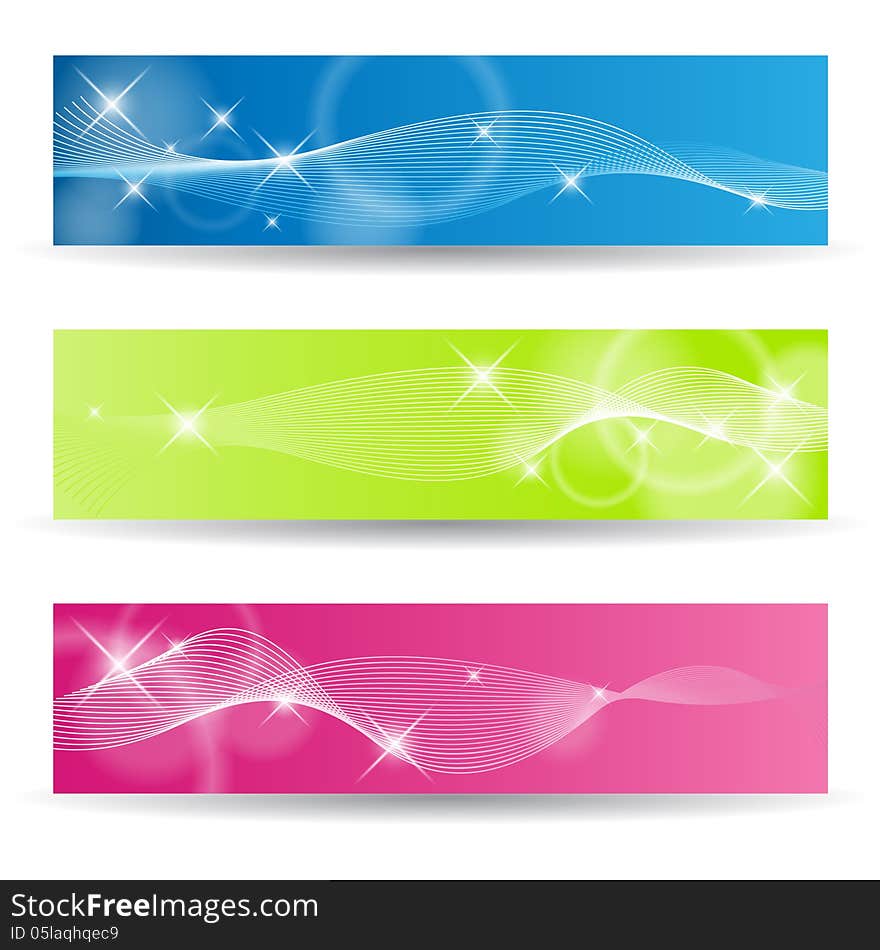 Vector Set of colorful Abstract Banners