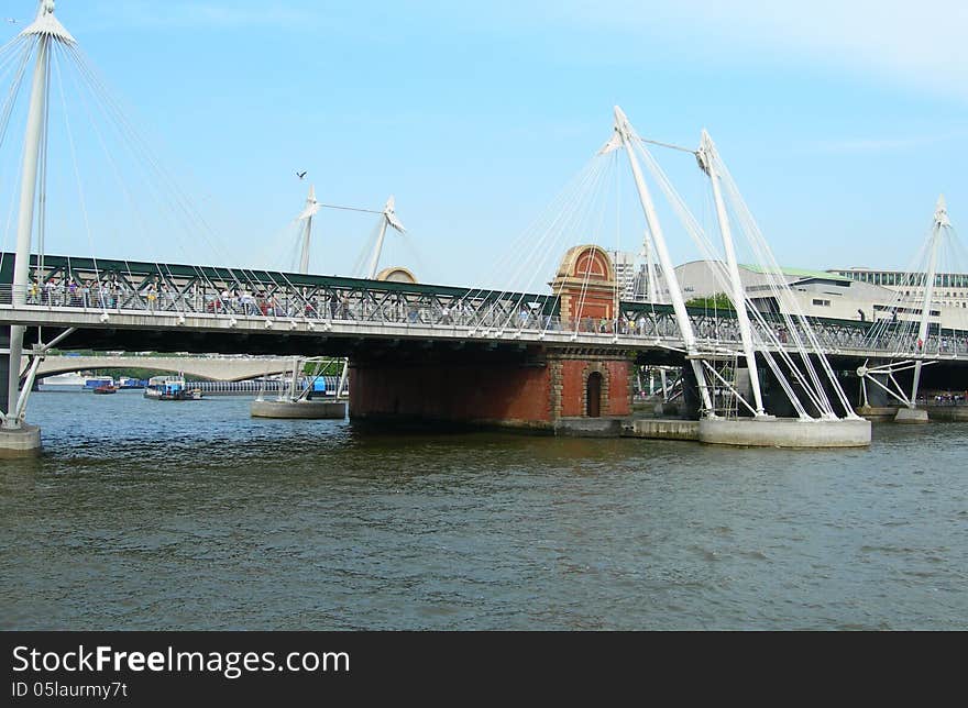 Classic and contemporary architecture on bridge in London, UK