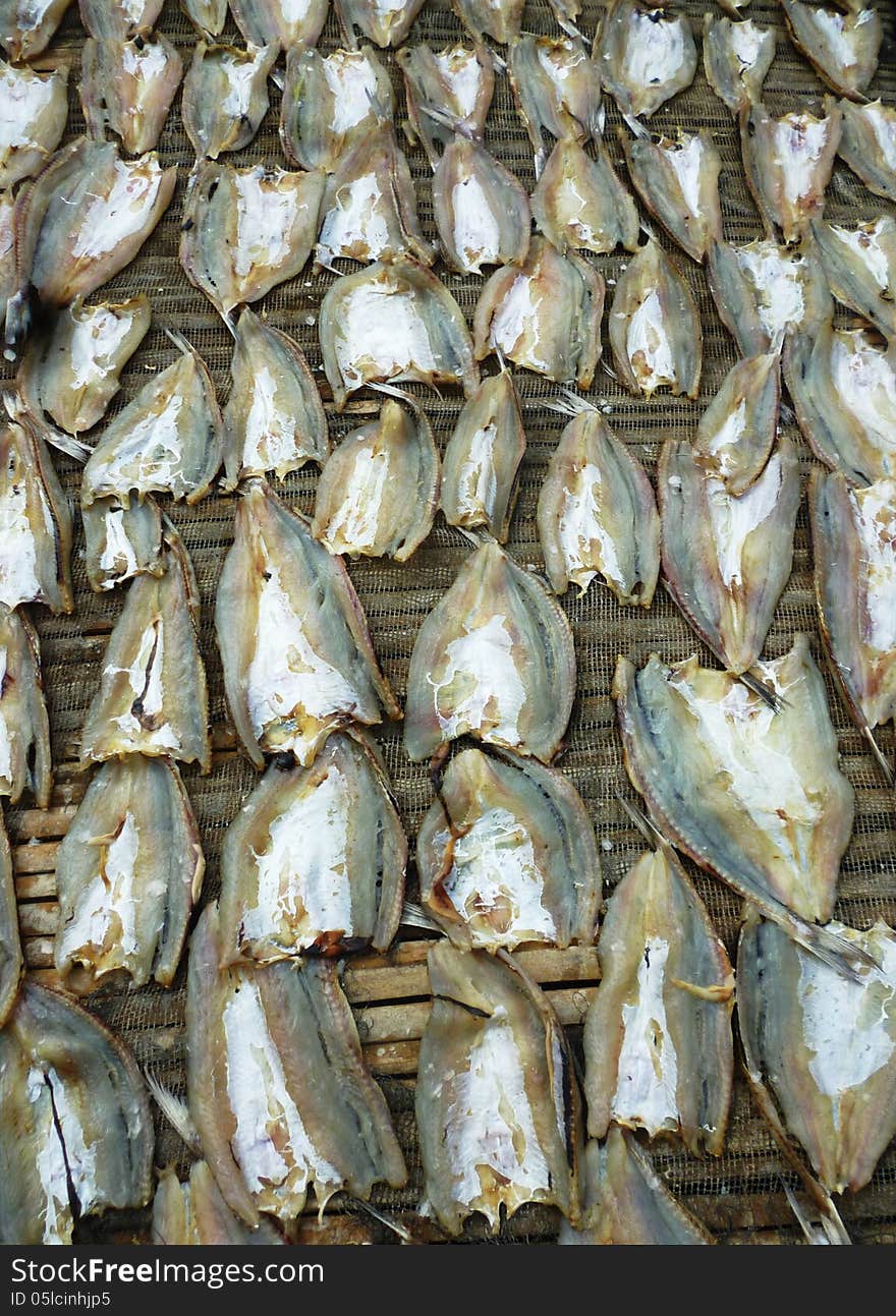 Drying fish for anchovies in the coastal areas in Indonesia