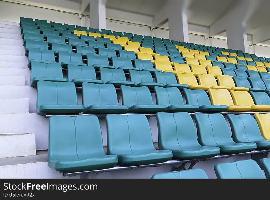 Seating for watching sports on the grandstand roof. Seating for watching sports on the grandstand roof