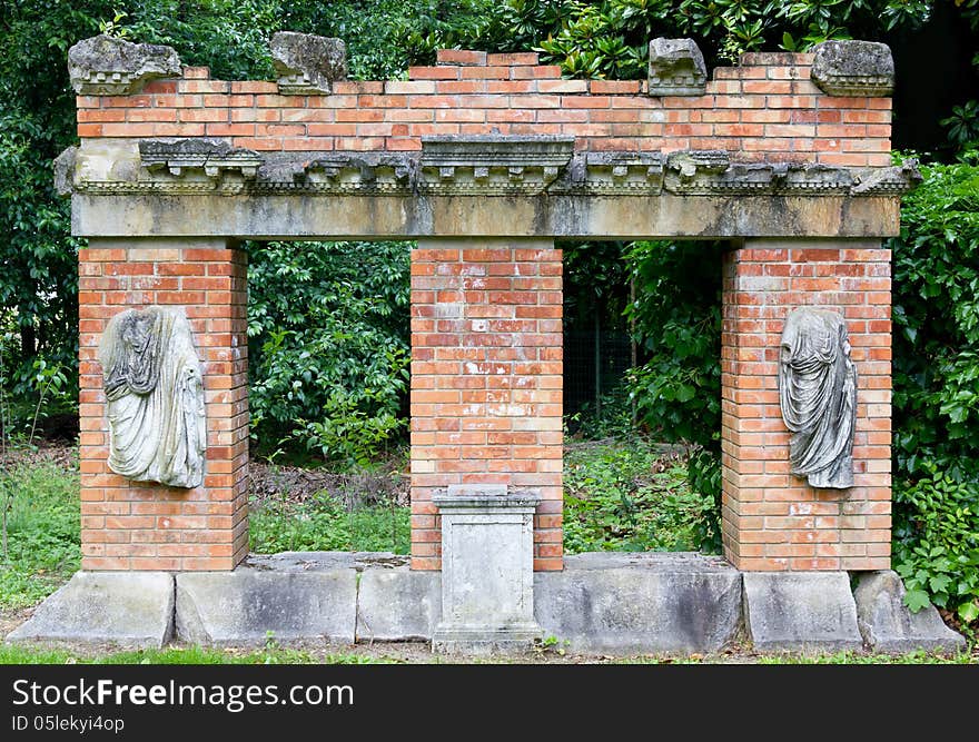 Roman ruins in the woods