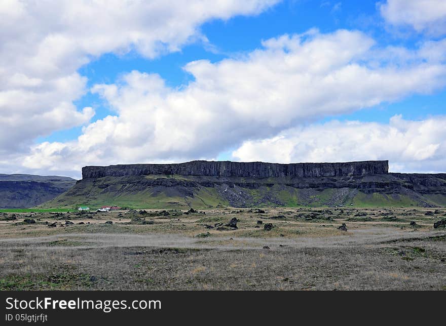 Flat mountain in Iceland