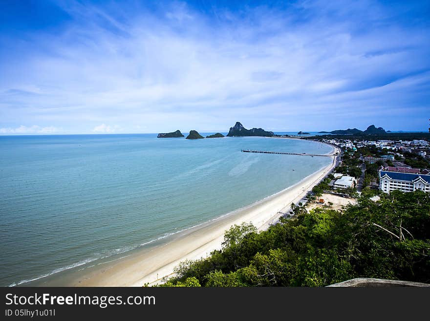 Sea in Prachuap Khiri Khan Province, Thailand. Bird eye view. Sea in Prachuap Khiri Khan Province, Thailand. Bird eye view.