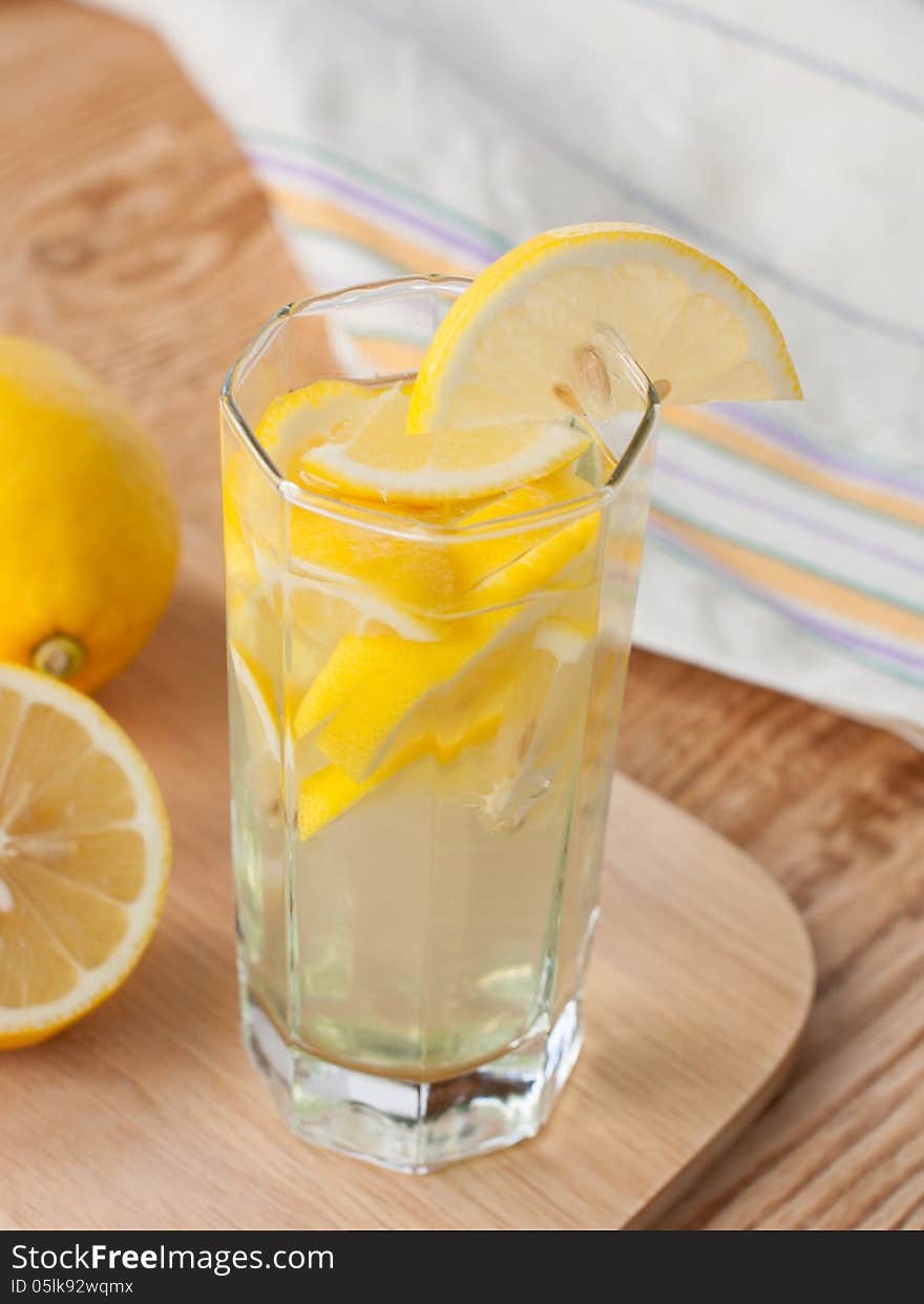 Homemade lemonade in a glass