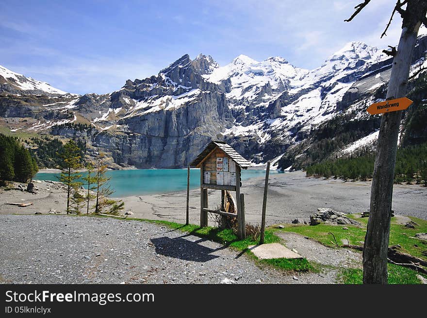 Mountains And Lake Oeschinensee