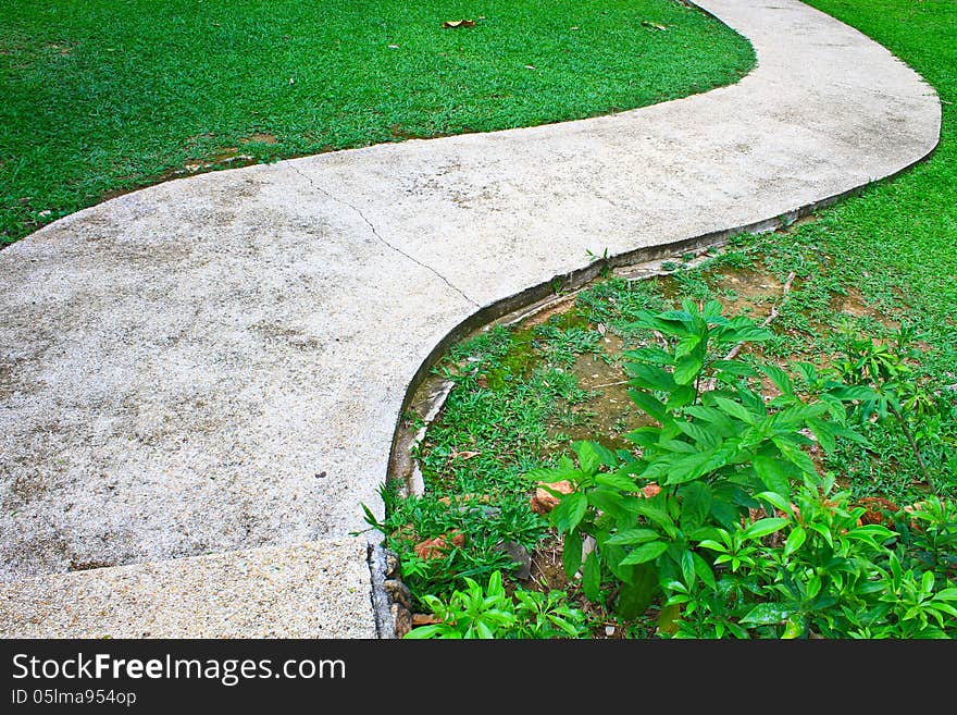 Stone walkway in the park, National Park Thailand