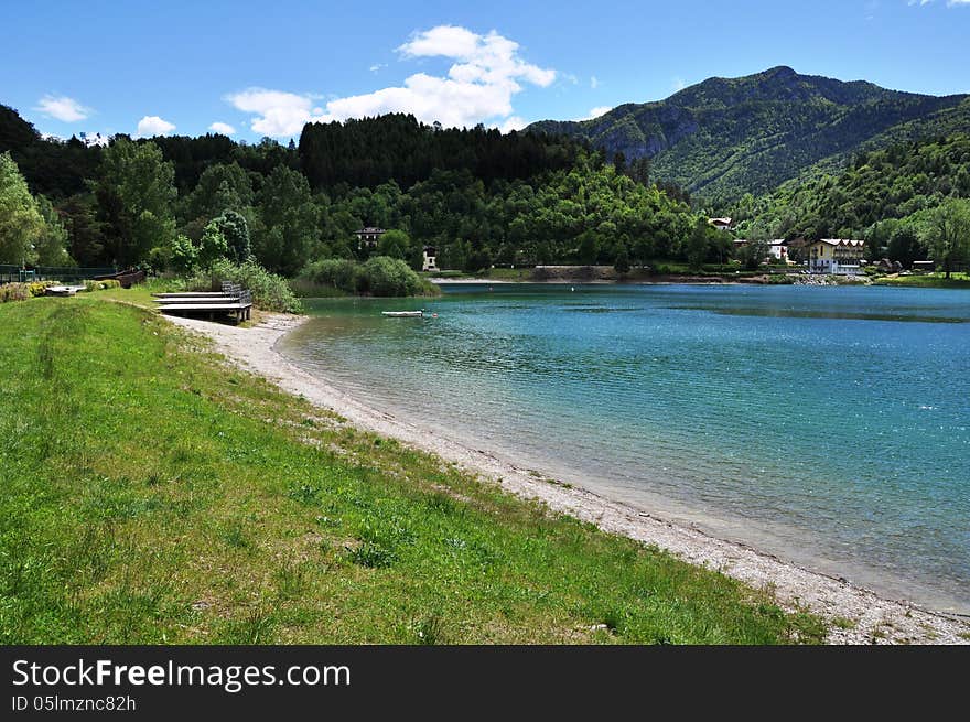 Lago di Ledro is a lake in Trentino, Italy. At an elevation of 655 m, its surface area is 2.187 km². Lago di Ledro is a lake in Trentino, Italy. At an elevation of 655 m, its surface area is 2.187 km².