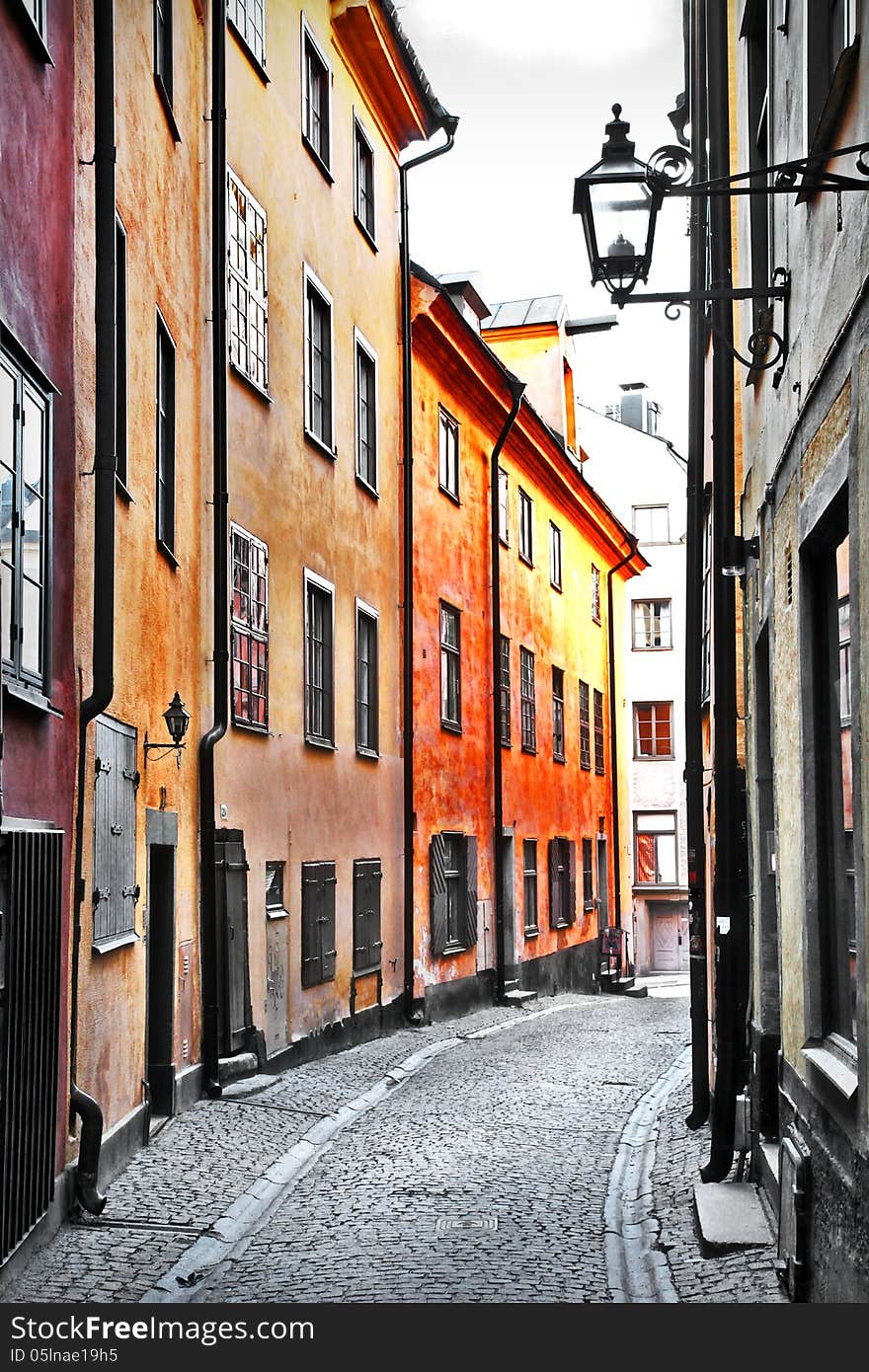 Streets of old town . Stocholm, Sweeden