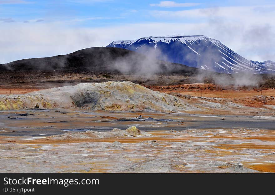 Geothermal Area And Mountain