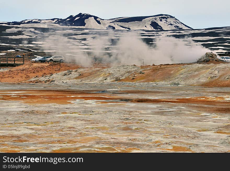 Geothermal area and mountain