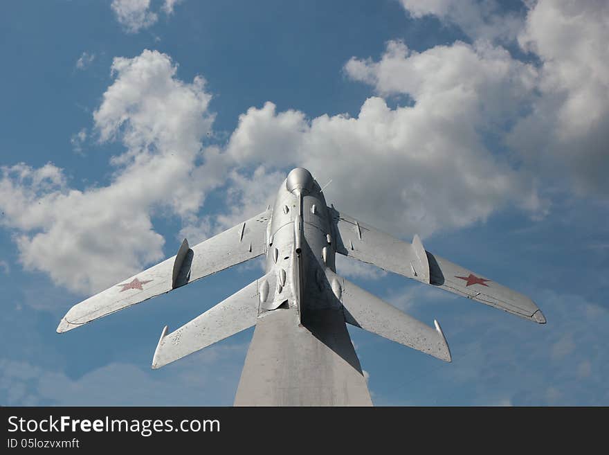 The monument to military pilots as the plane on a concrete base. The monument to military pilots as the plane on a concrete base.