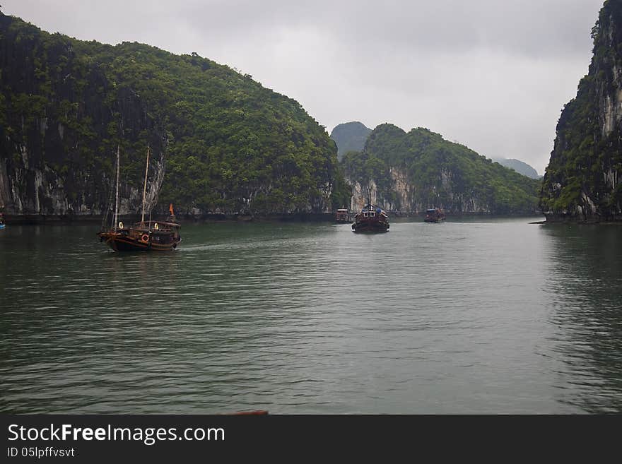 Boats In Halong Bay