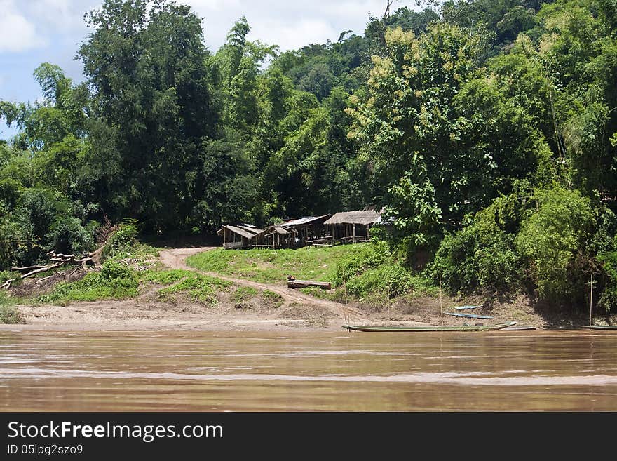 Village and river in Laos