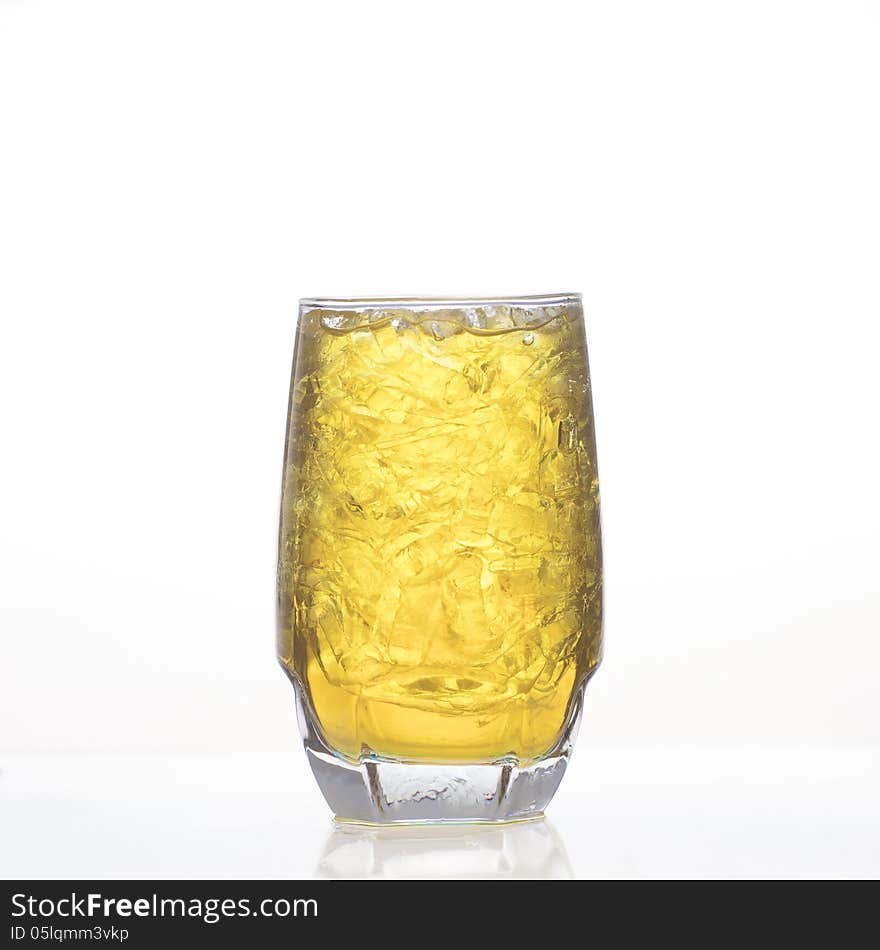 Chrysanthemum Thai herbal drink in glass on white background