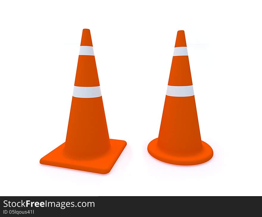 Rubber traffic cone with white background.