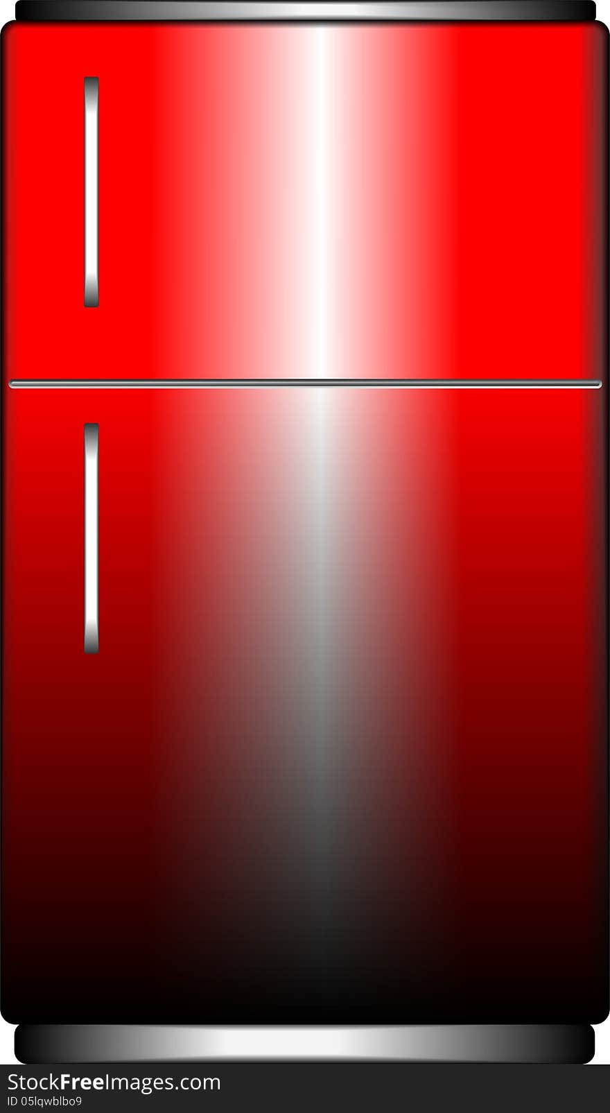 Red retro refrigerator isolated on a white. Red retro refrigerator isolated on a white