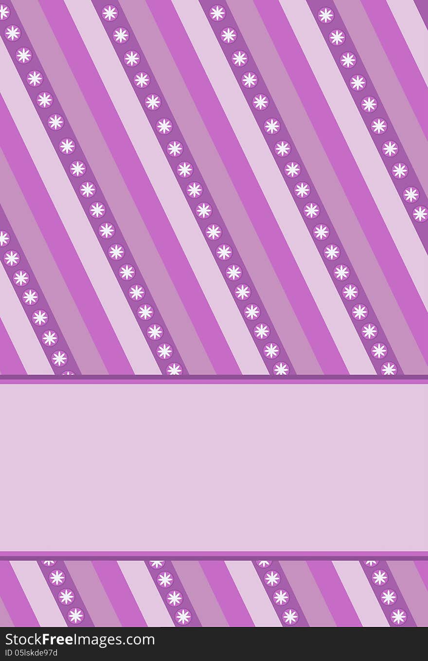 Violet background with points and lines, flowers. shades of pink and violet.