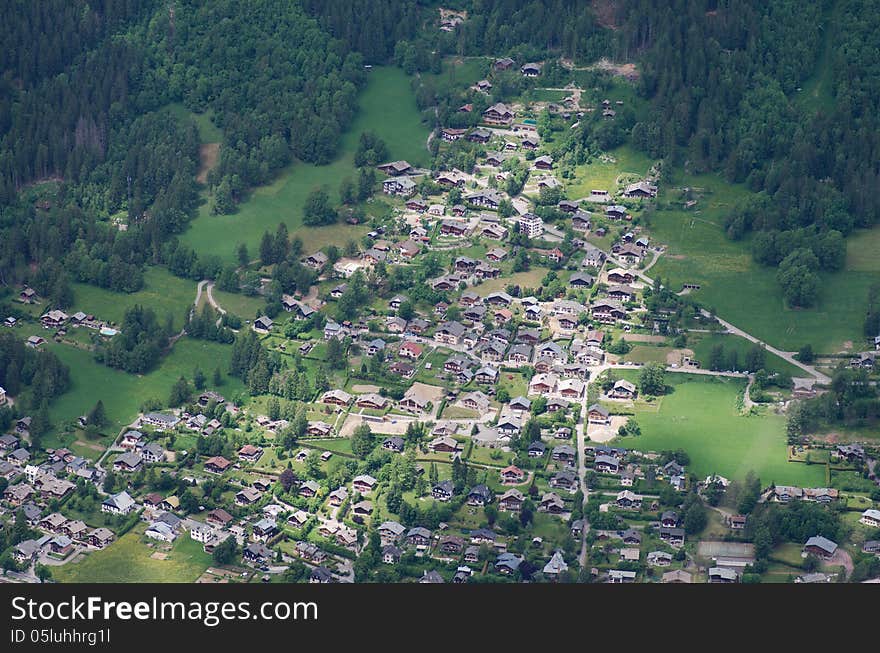 Bird-eye view on Chamonix