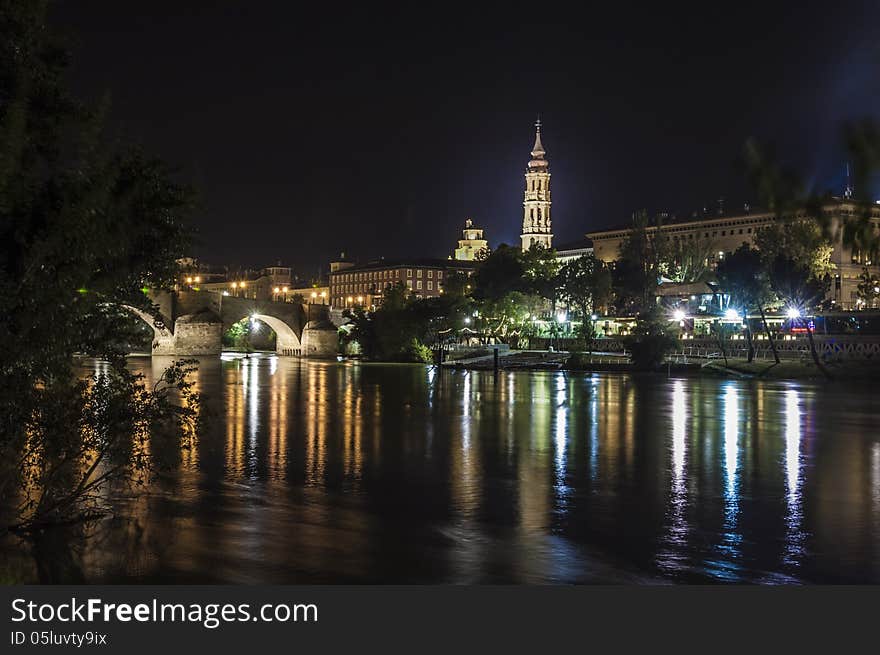 La Seo Cathedral And Stone Bridge