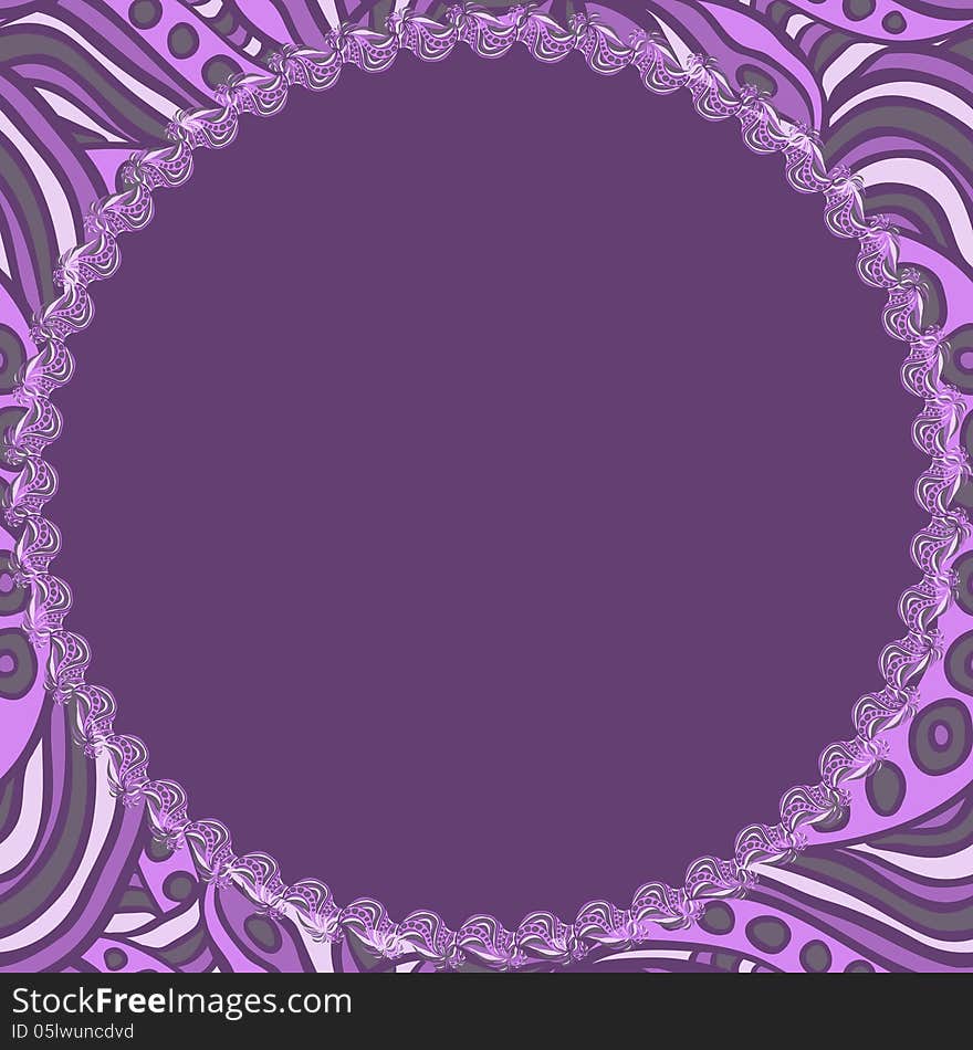 Abstract purple pattern with round frame for your text or image. Abstract purple pattern with round frame for your text or image