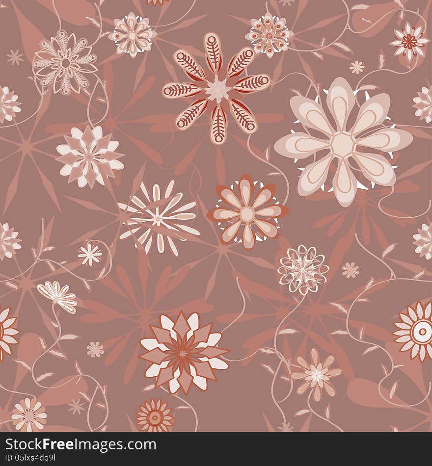 Pattern vintage different flower seamless. Pattern vintage different flower seamless