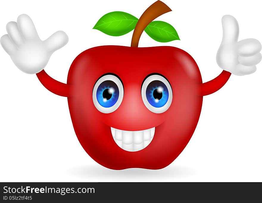 Red apple cartoon