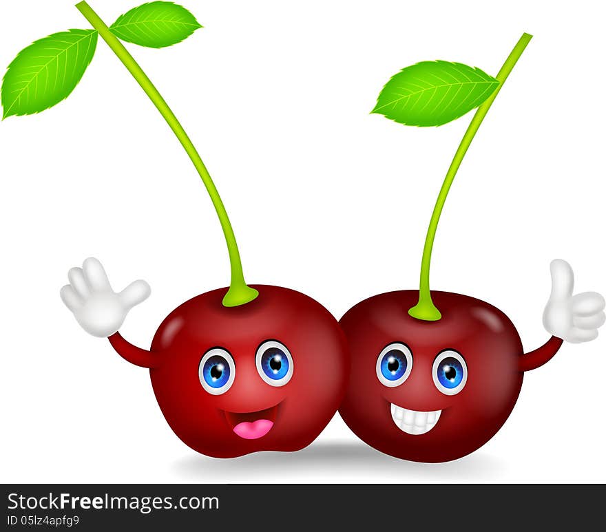 Cherries Cartoon Couple