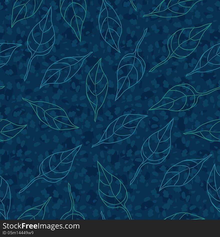 Vector seamless pattern with leaves