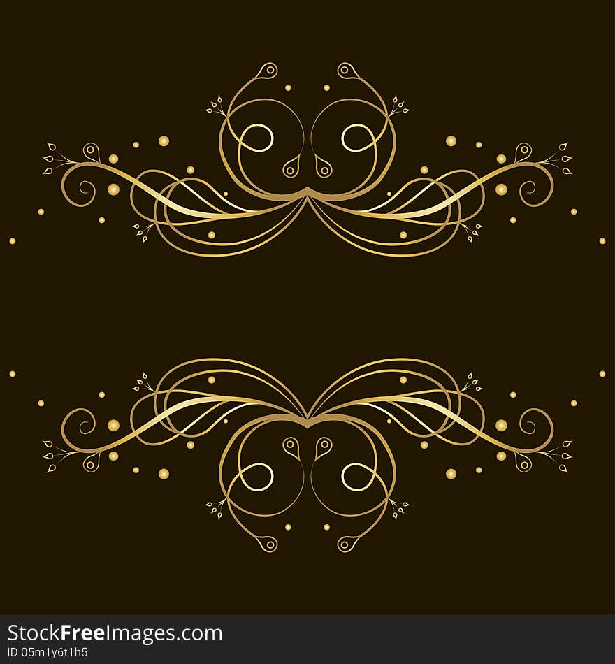 Decorative Gold  Tracery With Place For Text