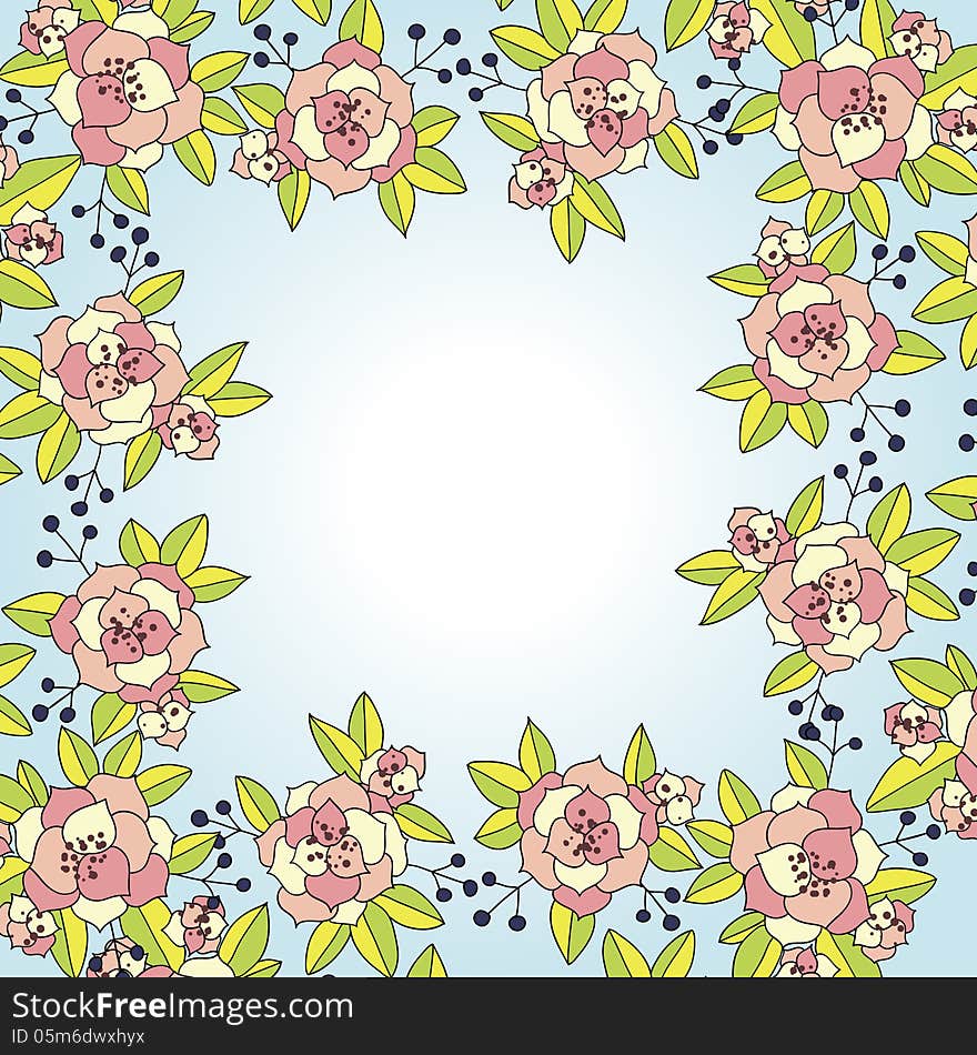 Vector summer background with flowers. Vector summer background with flowers