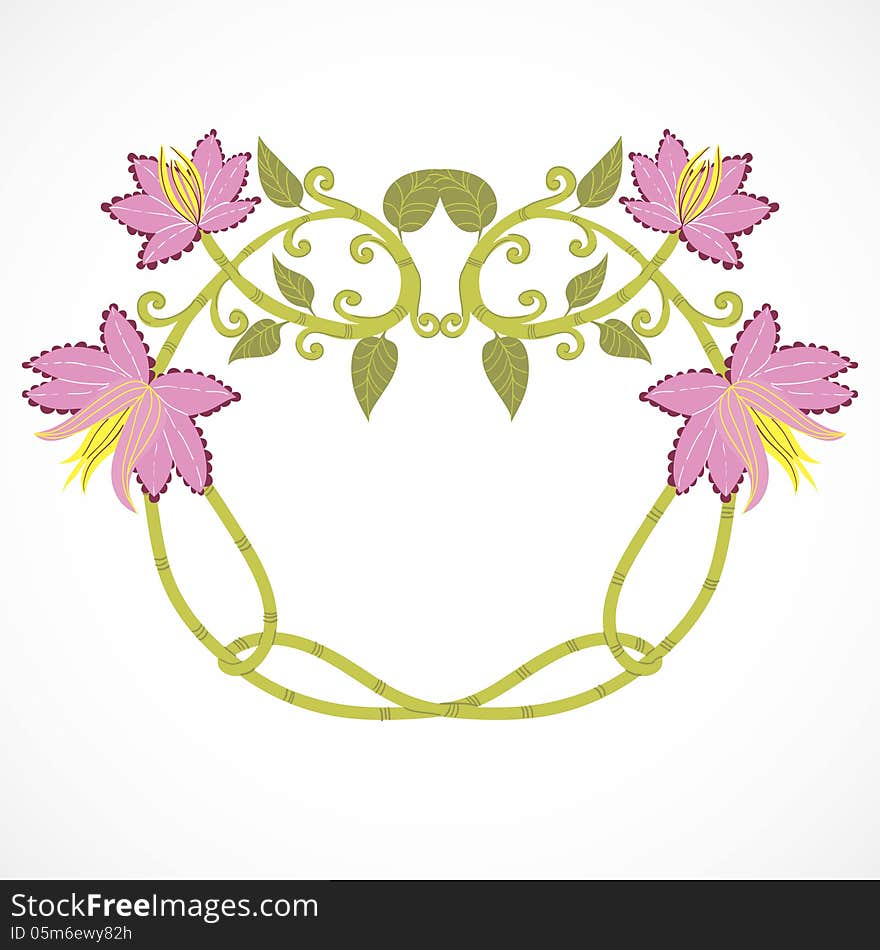 Vector summer background with flowers. Vector summer background with flowers