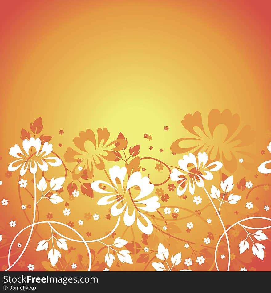 Vector summer background with flowers. Vector summer background with flowers