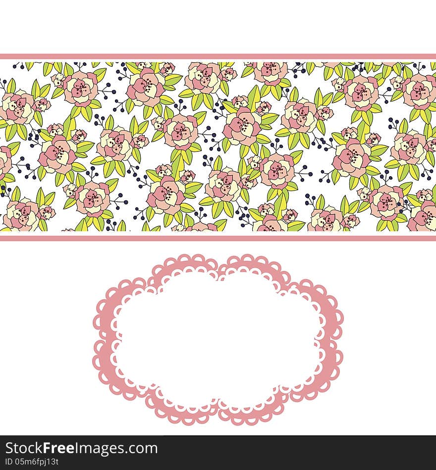 Vector summer background with flowers. Vector summer background with flowers