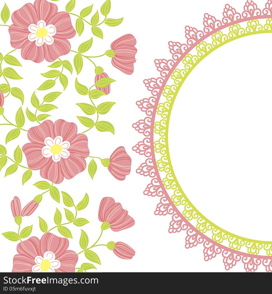 Vector summer background with flowers. Vector summer background with flowers