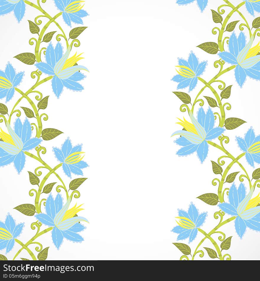 Vector summer background with flowers. Vector summer background with flowers