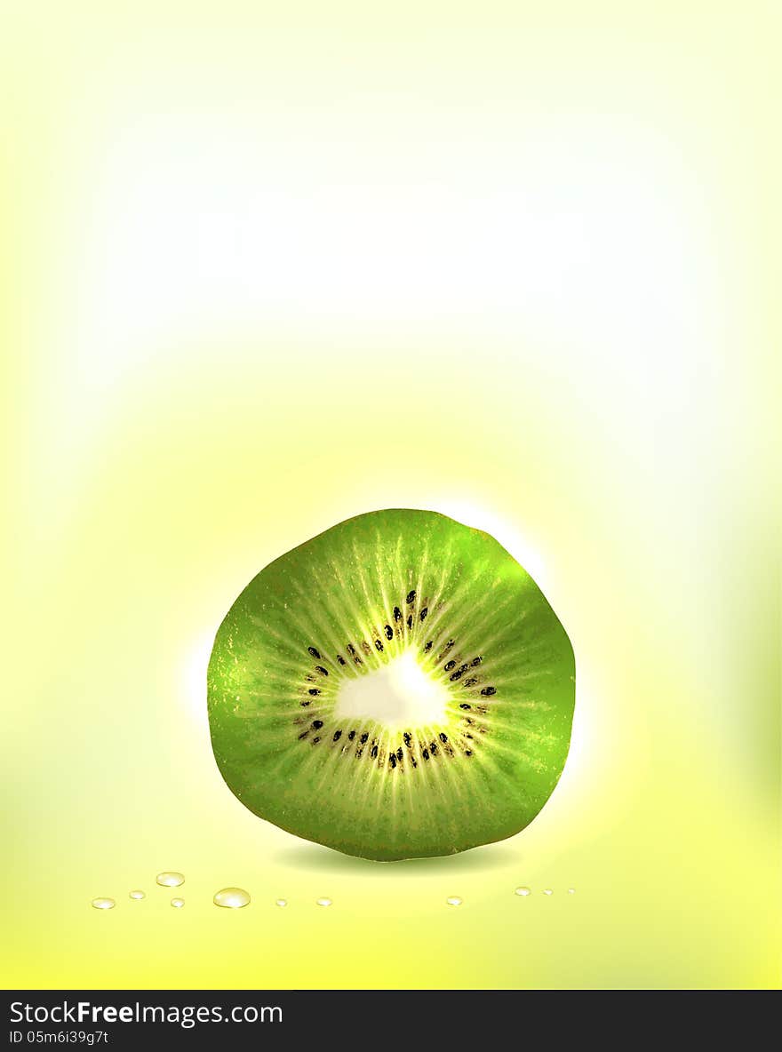 Realistic kiwi fruit background. Bright and clean design. Add Your text if necessary