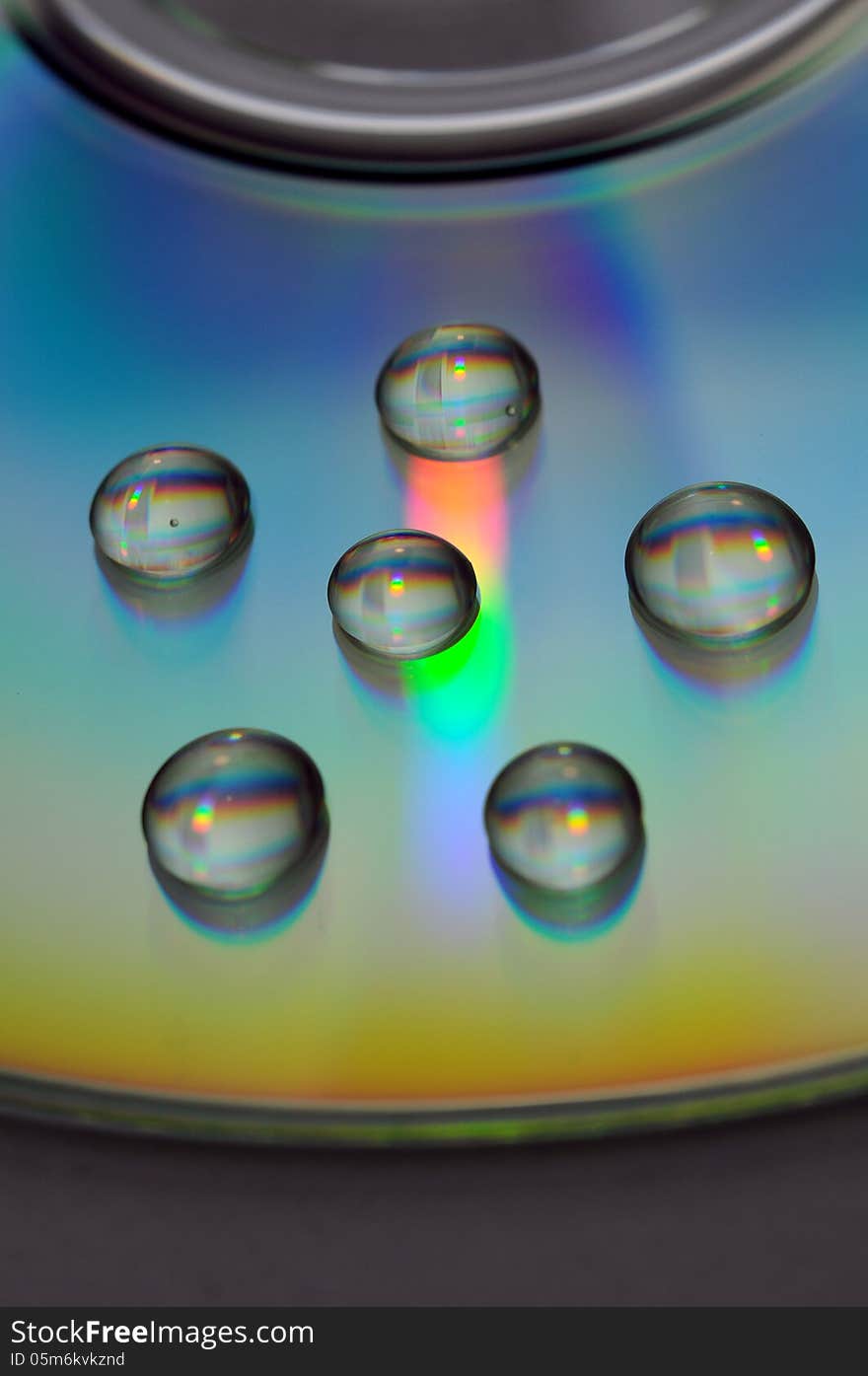 Water Drops On Cd