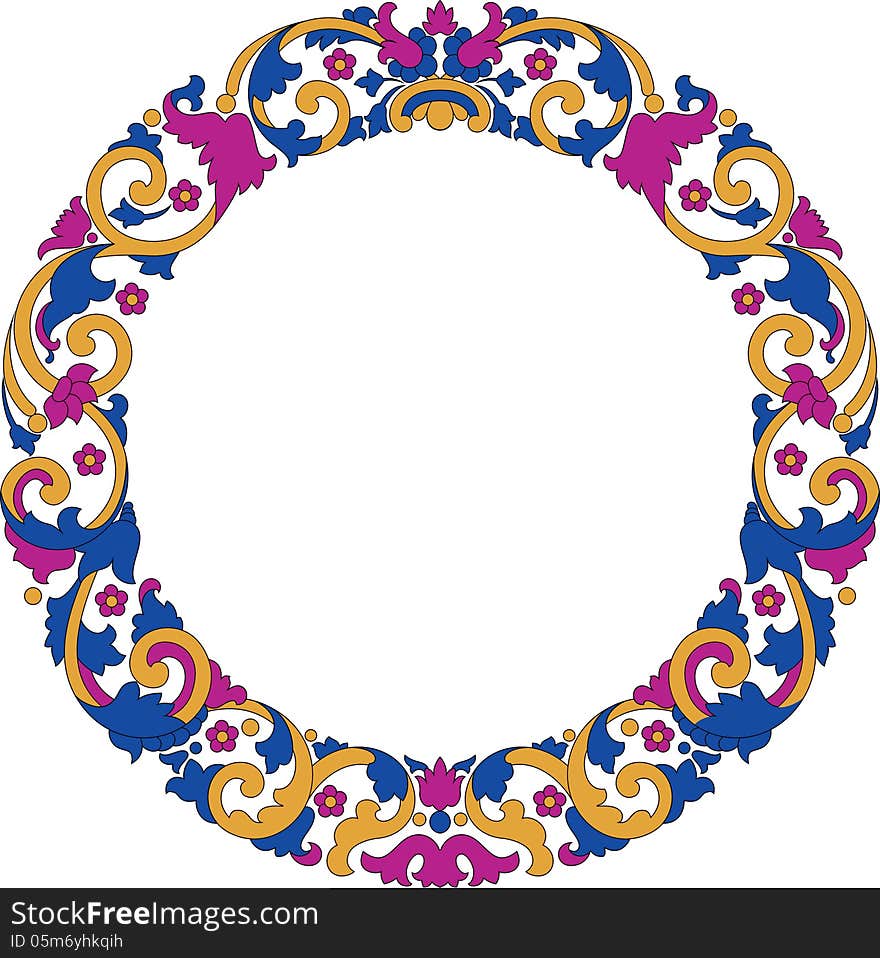 Vector illustration of circle color frame