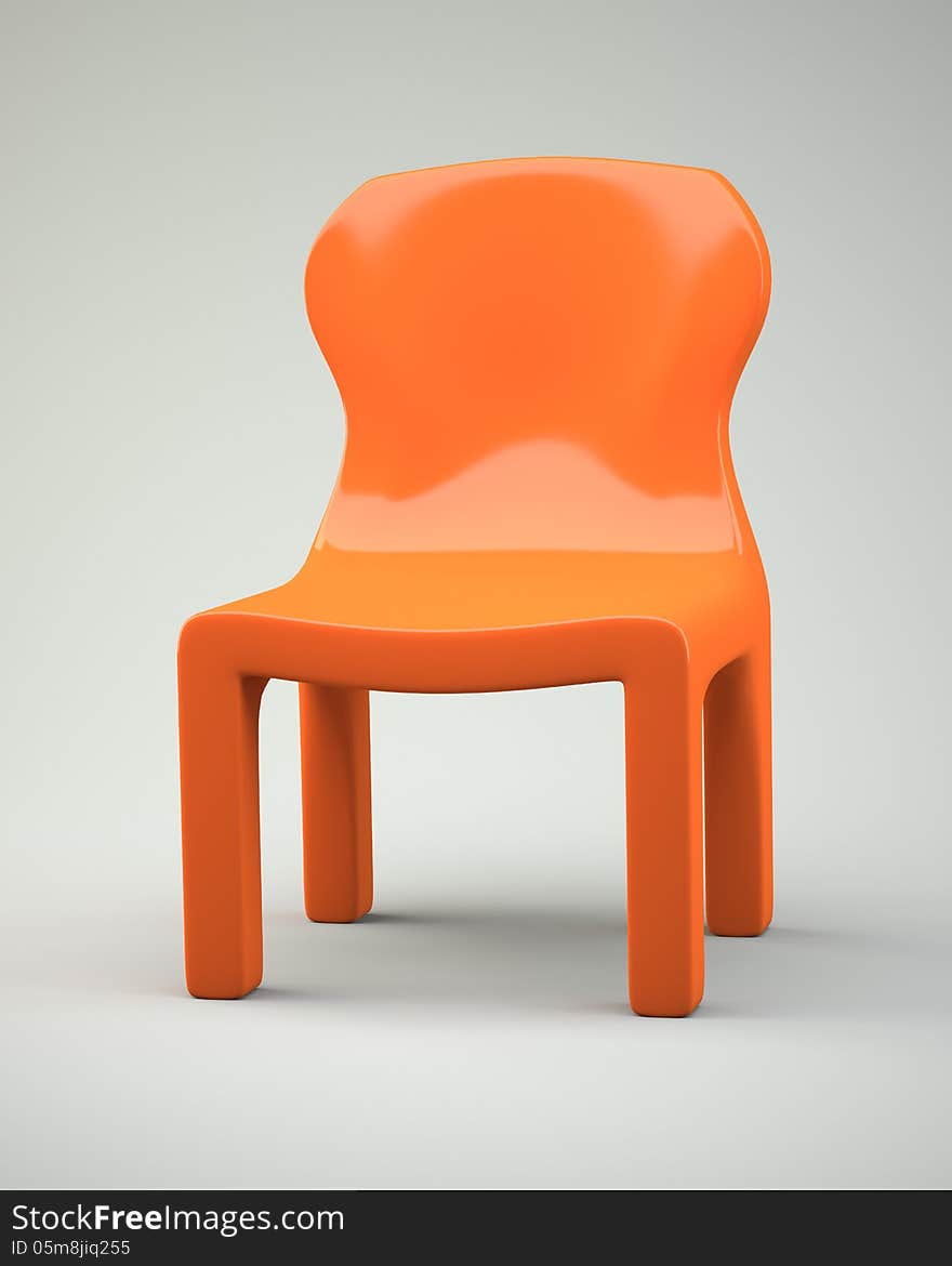 Orange cartoon-syled chair