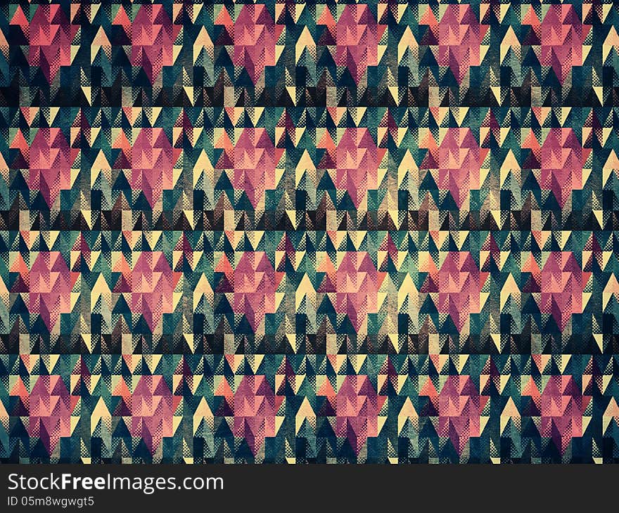 Abstract optic effect colorful triangle grunge background with dots. Abstract optic effect colorful triangle grunge background with dots.