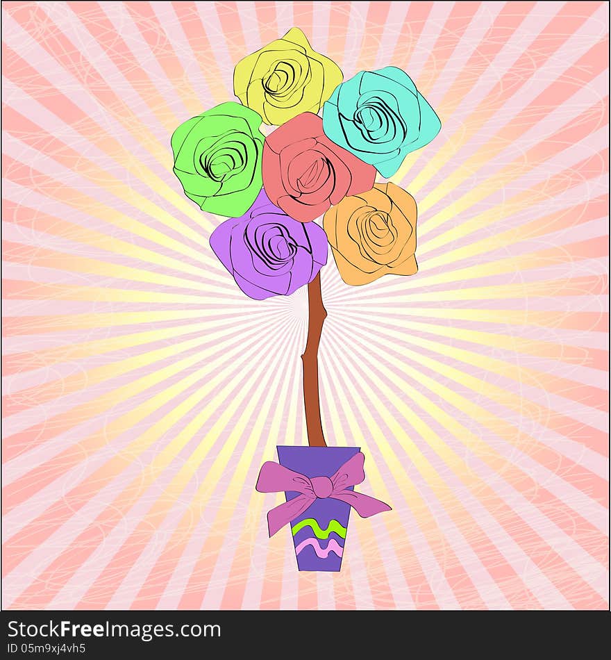 Floral illustration of rosewood. Vector. Floral illustration of rosewood. Vector