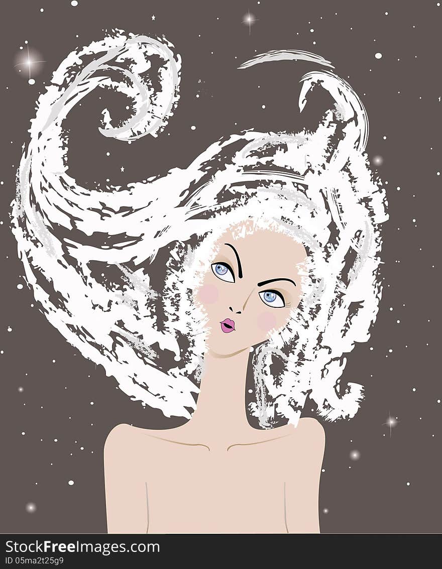 Illustration of winter girl. Vector