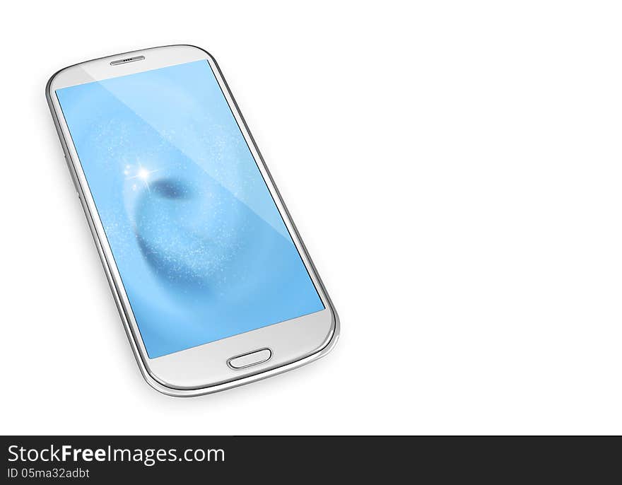 Phone mobile touchscreen cellular silver smartphone illustration. Phone mobile touchscreen cellular silver smartphone illustration