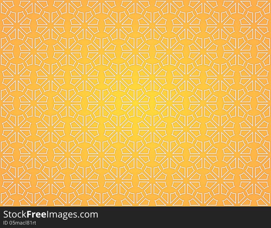 Background with regularly repeating pattern of orange with white contours. Background with regularly repeating pattern of orange with white contours