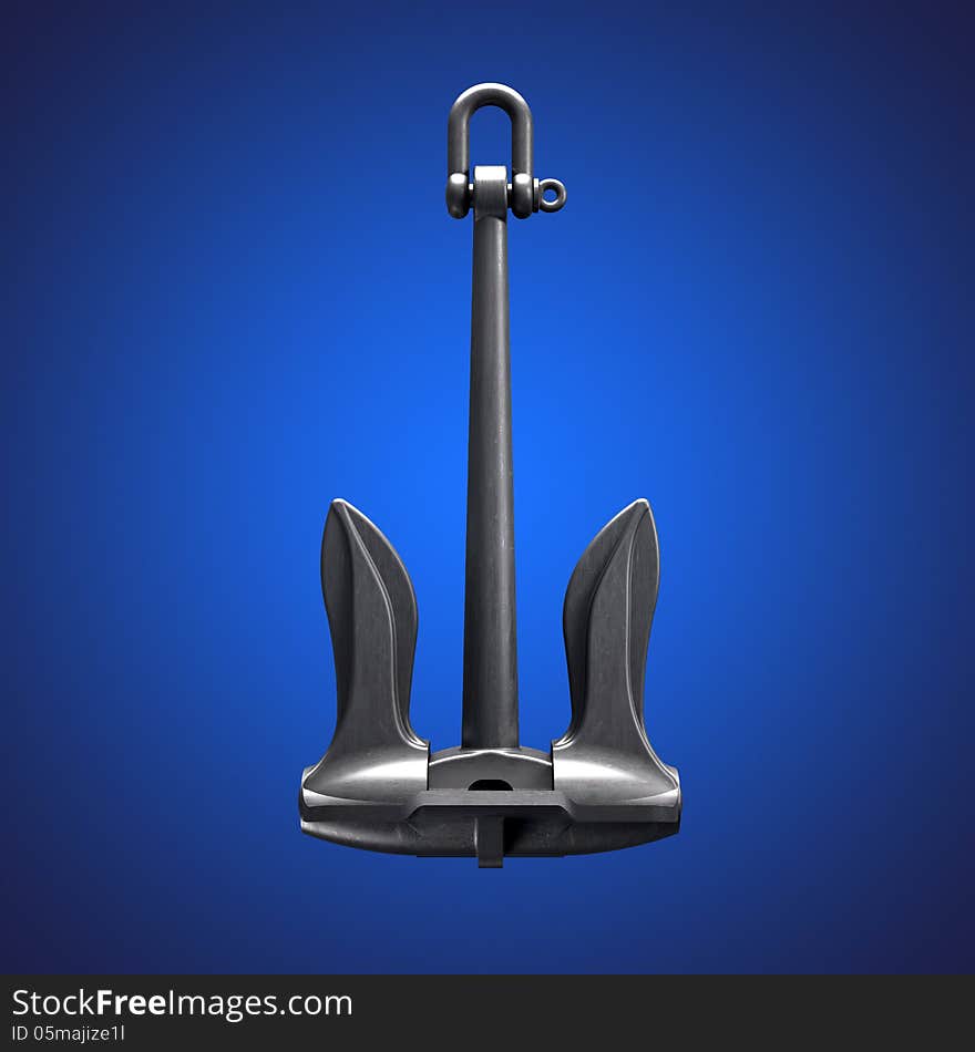 Anchor over blue background, clipping path included