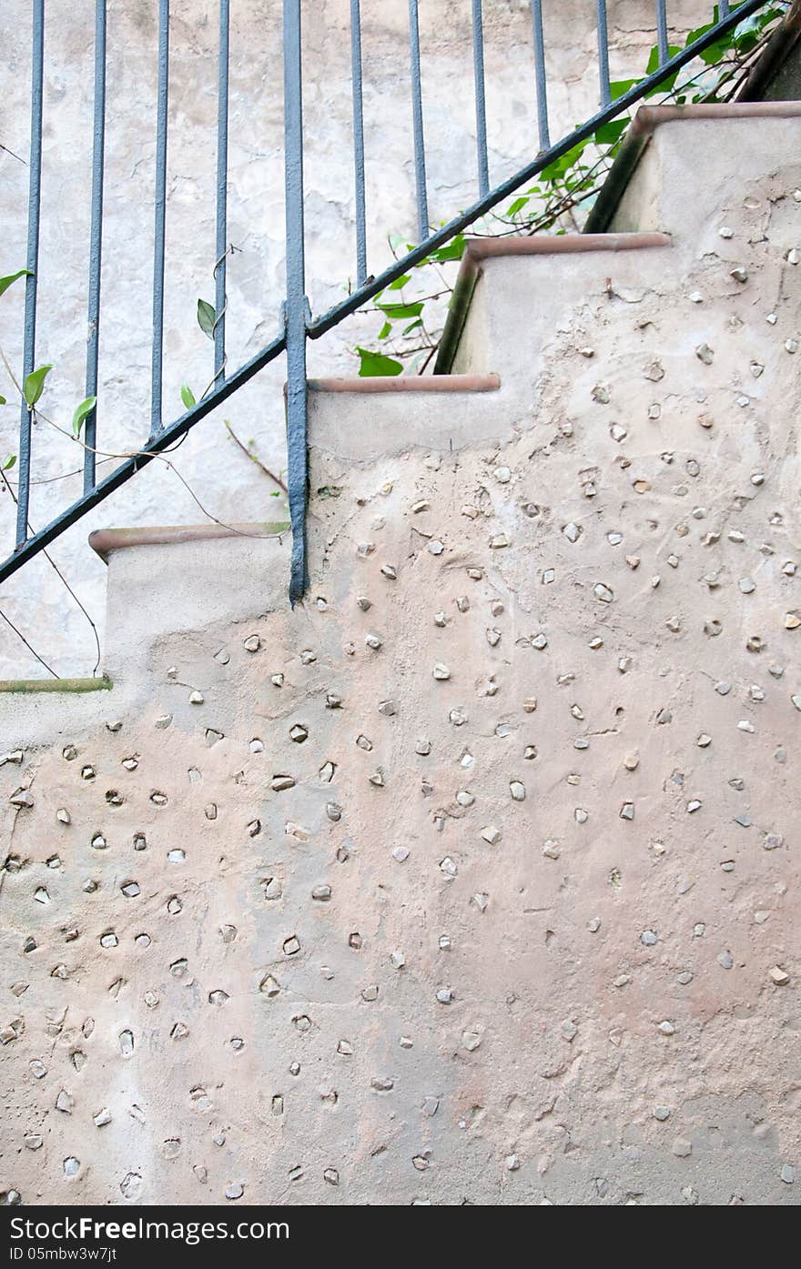 Staircase With Primitive Mosaic Design, Arabic Baths Palma De Mallorca