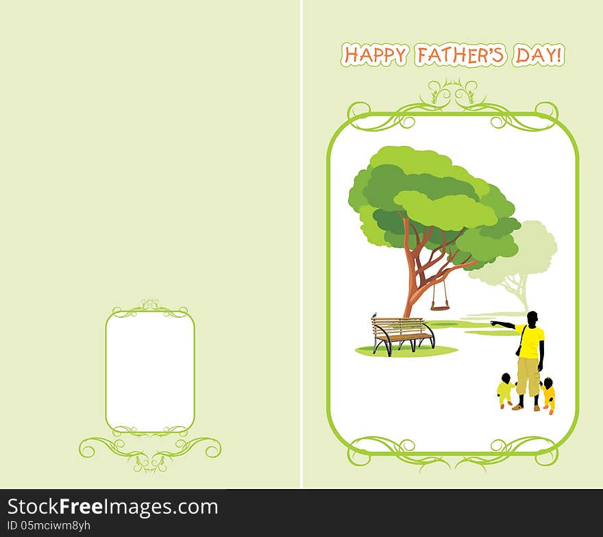Greeting card to the Father’s Day. Illustration