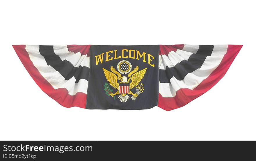 Welcome Banner Flag Isolated.