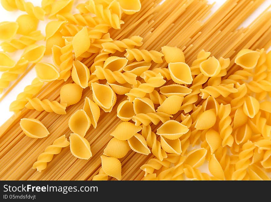 A background of different pasta