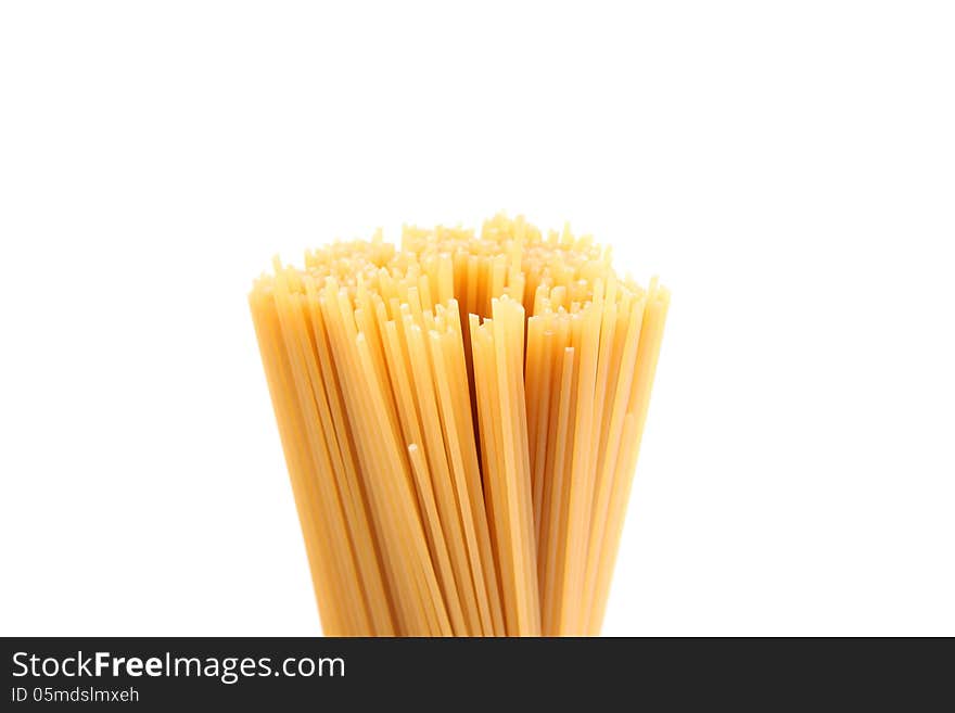 Bunch of spaghetti third number isolated on white background. Bunch of spaghetti third number isolated on white background